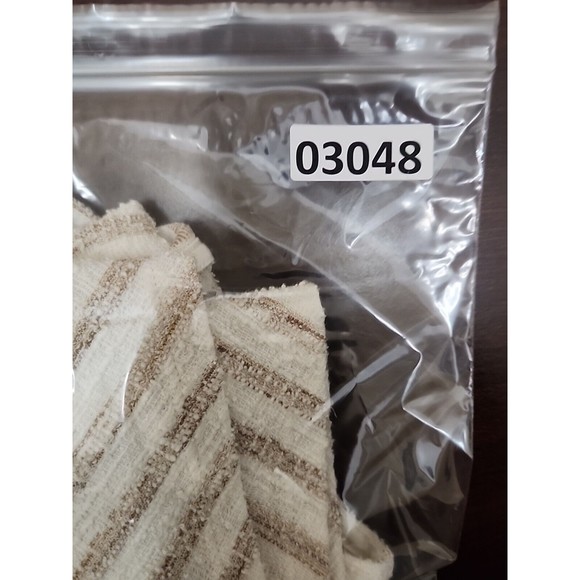 Anthropologie Maeve Womens Top Large Beige White Stripe Boucle Surplice Tank - Picture 6 of 6